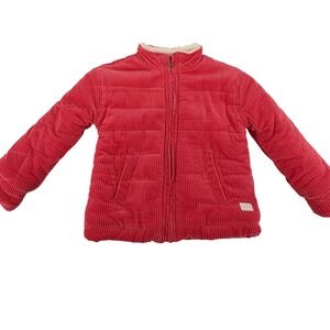 7 For All Mankind Kids Corduroy Sherpa Lined Puffer Jacket Pink Size 4T
